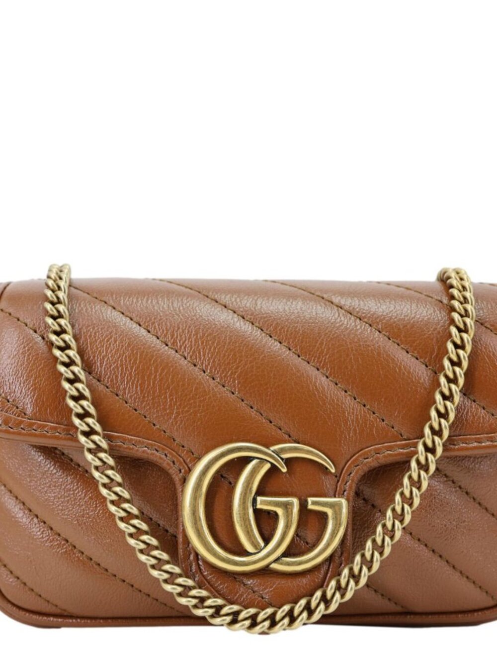 Gucci GG Marmont Super Mini Matelasse Leather Crossbody Bag Brown 476433